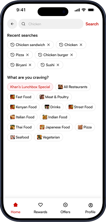 Search screen